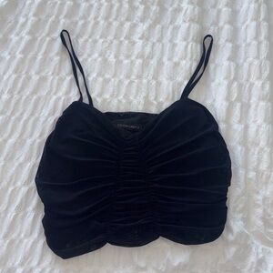 Black Ruched Gathered Camisole